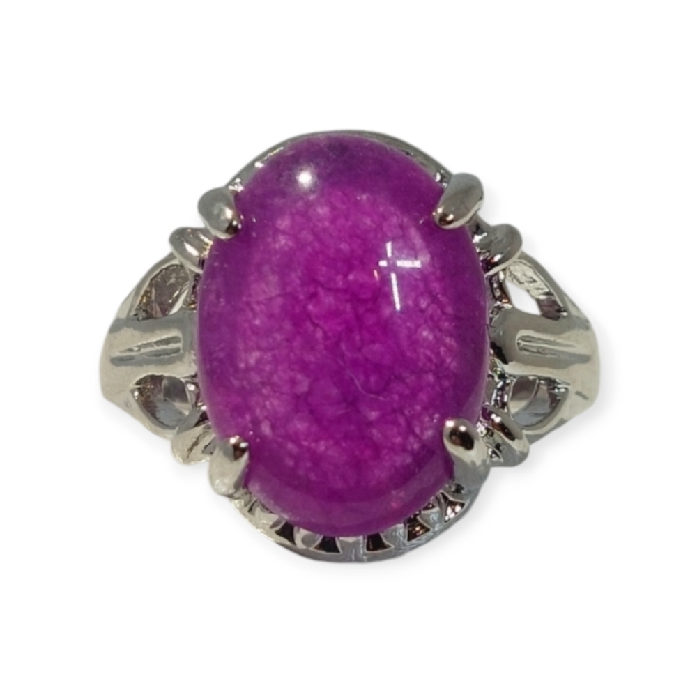 2 For $20 Sale Fashion Jewelry Ring Size 6 Crystal Purple Gemstone Silver Plated